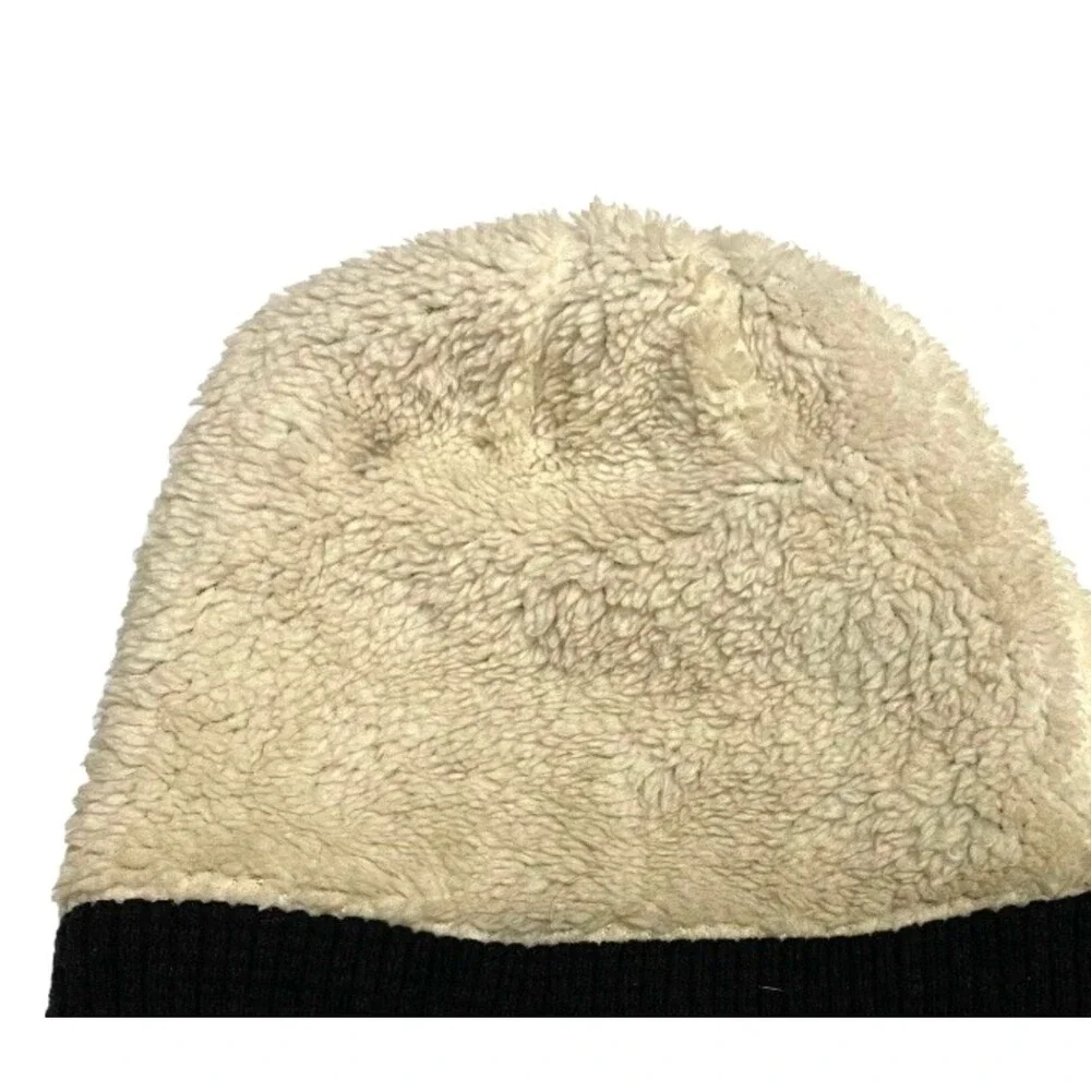 Route 66 Sherpa Fleece Lined Beanie Hat Black Waffle Knit Outdoor Skull Cap